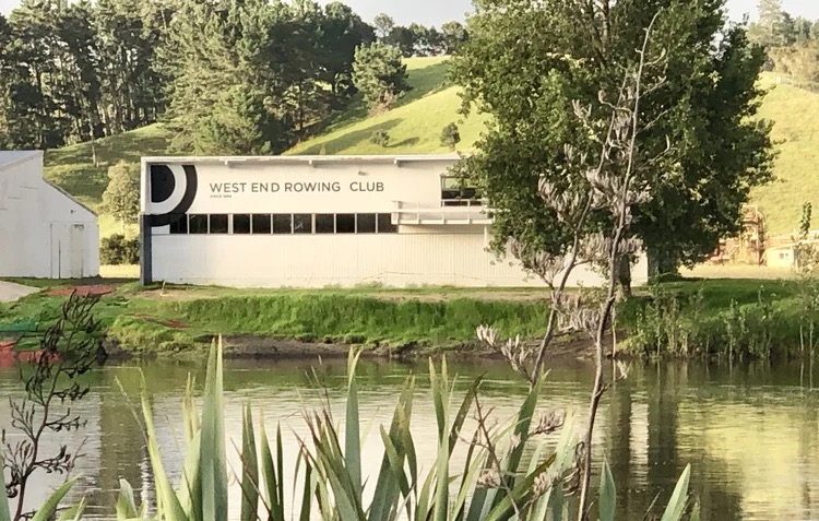 Dudley Storey Boathouse beside the Waikato River at Mercer